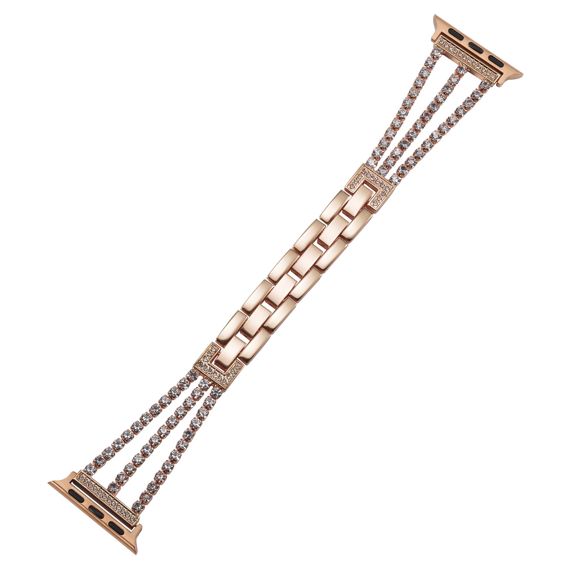Triple Row Rhinestone Chain Metal Band for Apple Watch.