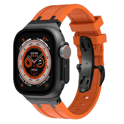Thick Silicone Band With Titanium Adapter For Apple Watch