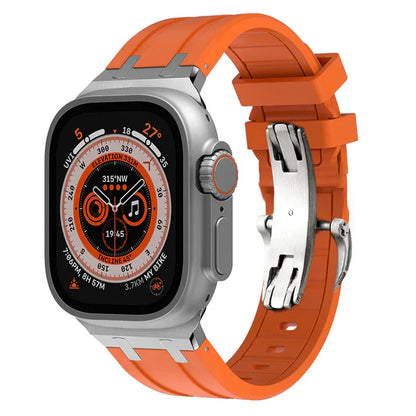 Thick Silicone Band With Titanium Adapter For Apple Watch
