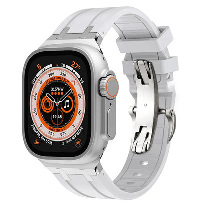 Thick Silicone Band With Titanium Adapter For Apple Watch