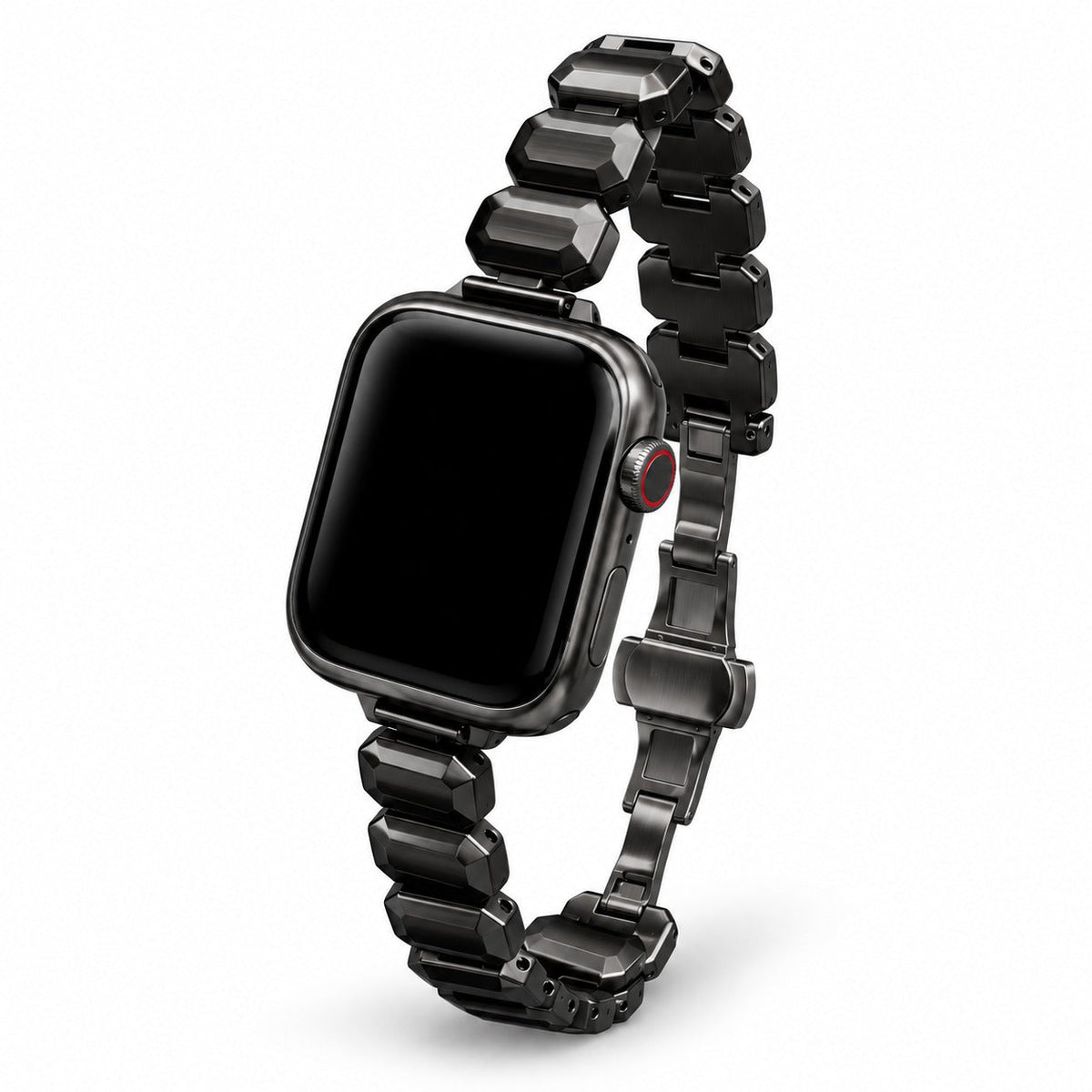 Faceted Link Bracelet Band for Apple Watch — Black