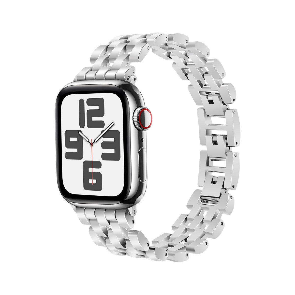 Sculpted Steel Link Band for Apple Watch — Silver