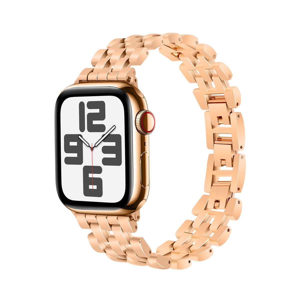 Sculpted Steel Link Band for Apple Watch — Rose Gold