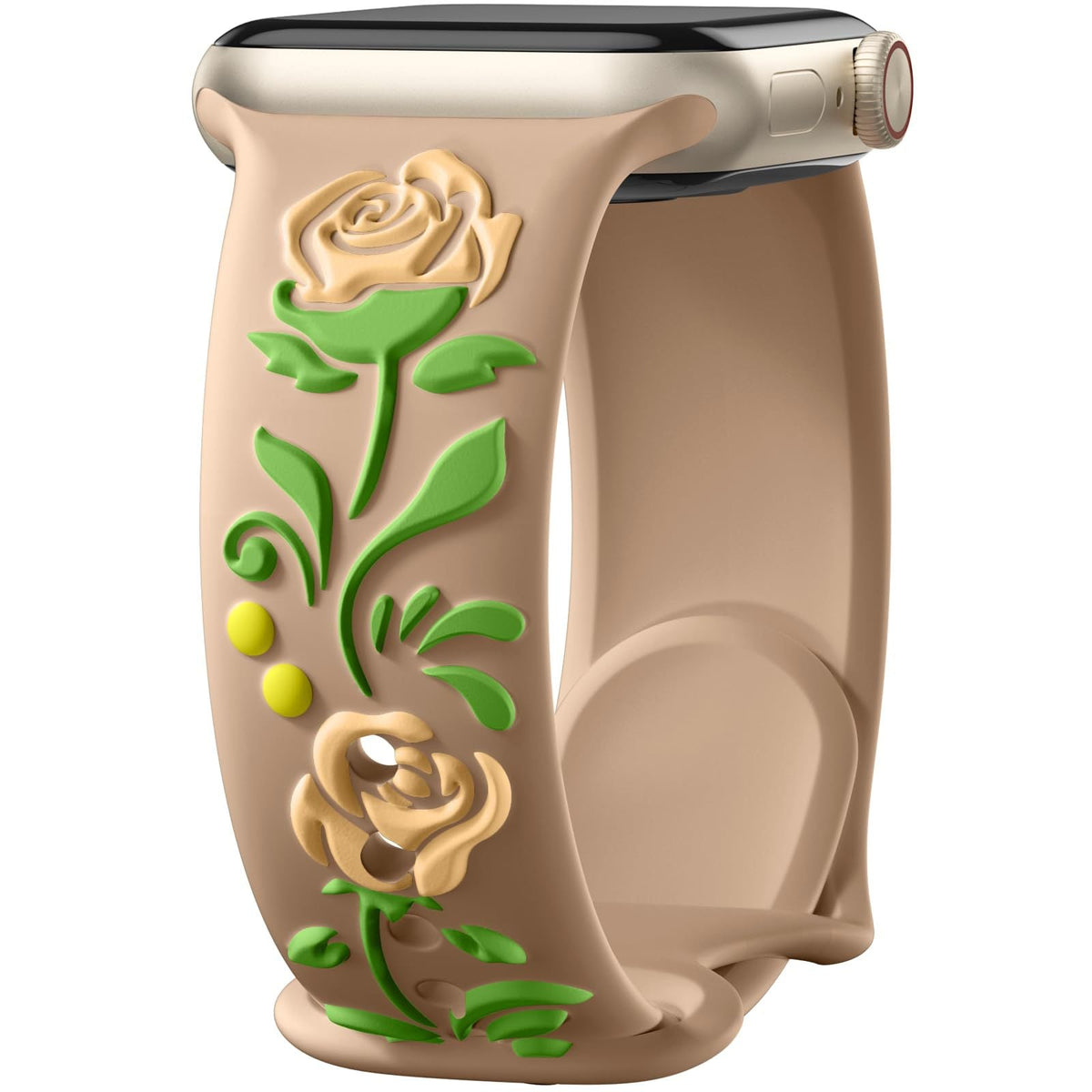 iBandGear 3D Rose Embossed Silicone Band for Apple Watch - Champagne – Milk Tea