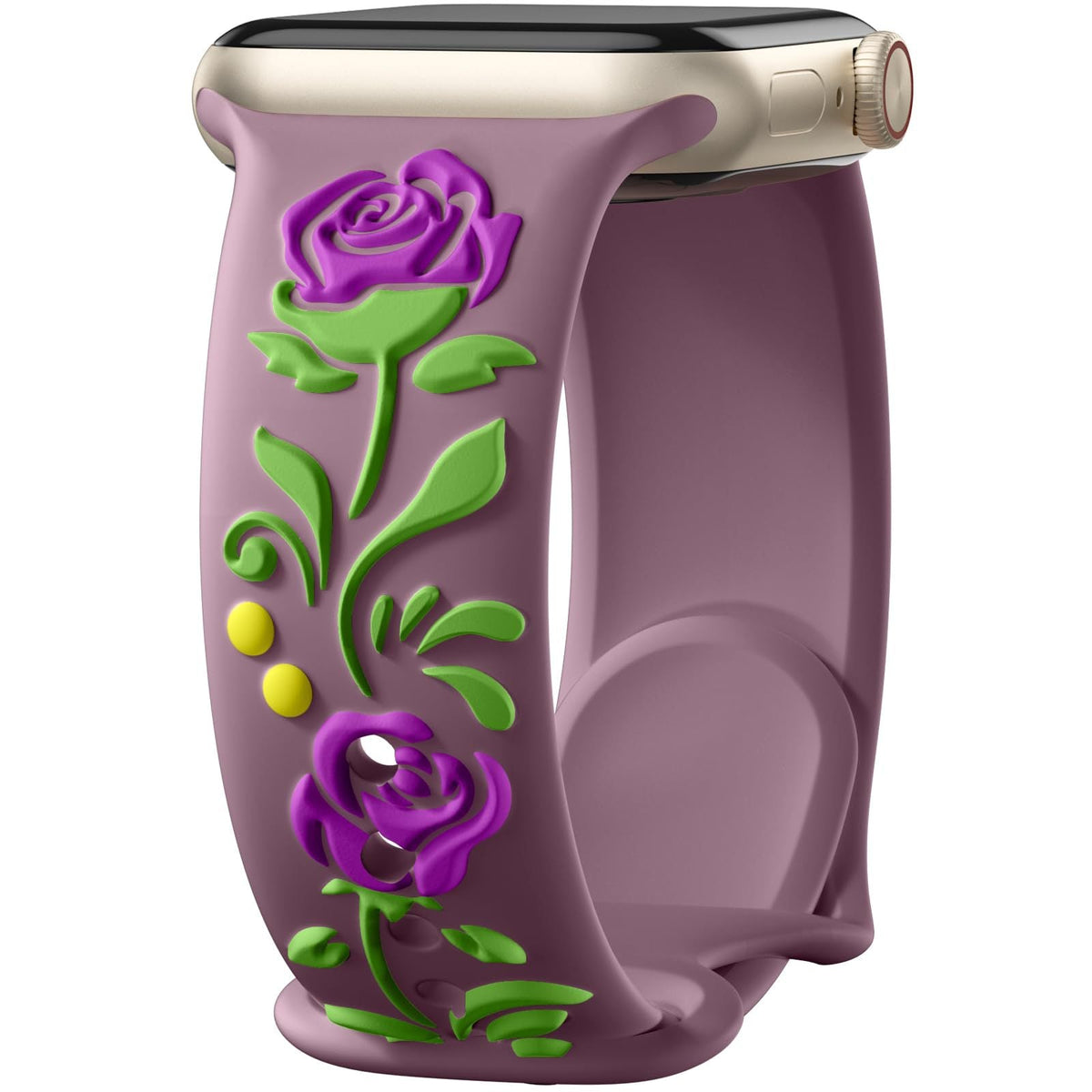 iBandGear 3D Rose Embossed Silicone Band for Apple Watch - Purple – Smoky Purple