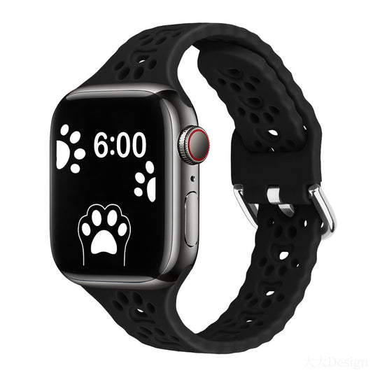 Paw Cutout Silicone Band for Apple Watch — Black