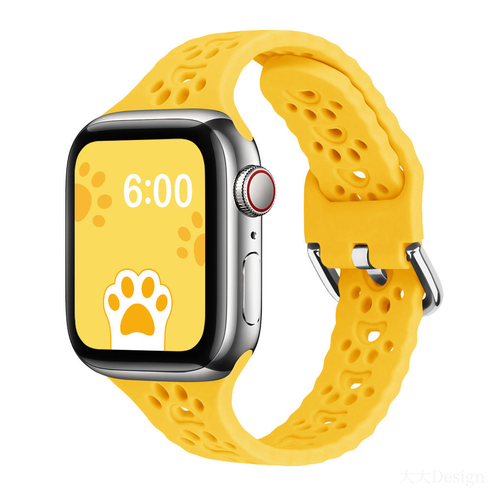 Paw Cutout Silicone Band for Apple Watch — Yellow