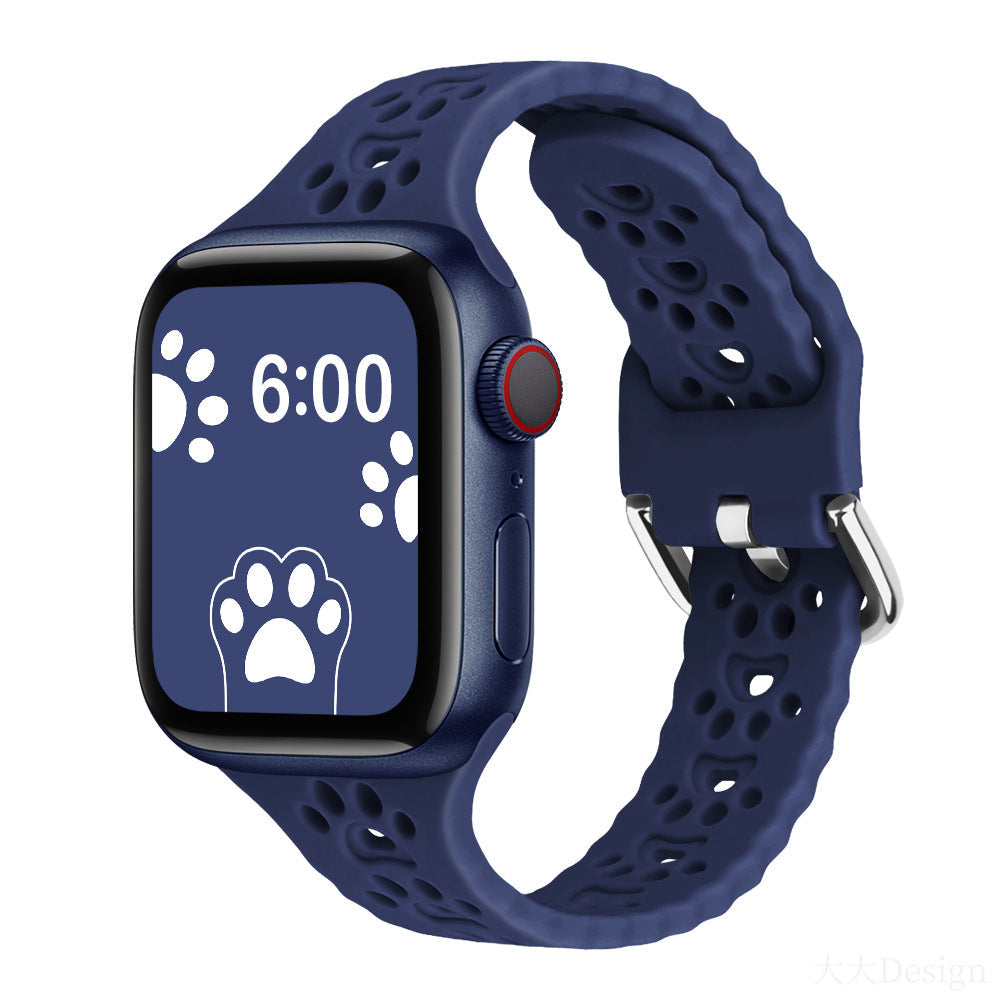 Paw Cutout Silicone Band for Apple Watch — Blue