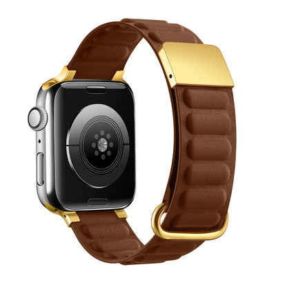 iBandGear Adjustable Magnetic Leather Band for Apple Watch - Saddle Brown