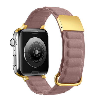 iBandGear Adjustable Magnetic Leather Band for Apple Watch - Rose Pink