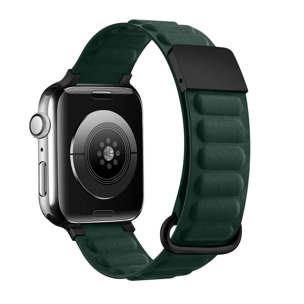 iBandGear Adjustable Magnetic Leather Band for Apple Watch - Forest Green