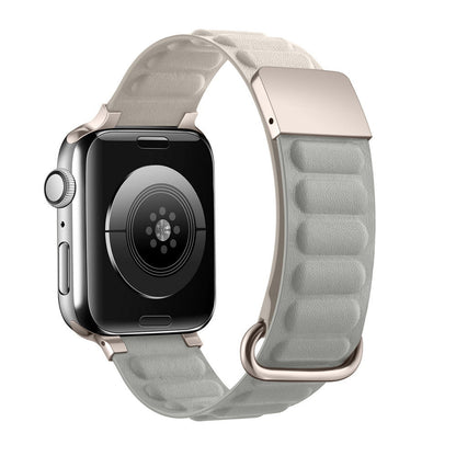 iBandGear Adjustable Magnetic Leather Band for Apple Watch - Starlight Gray