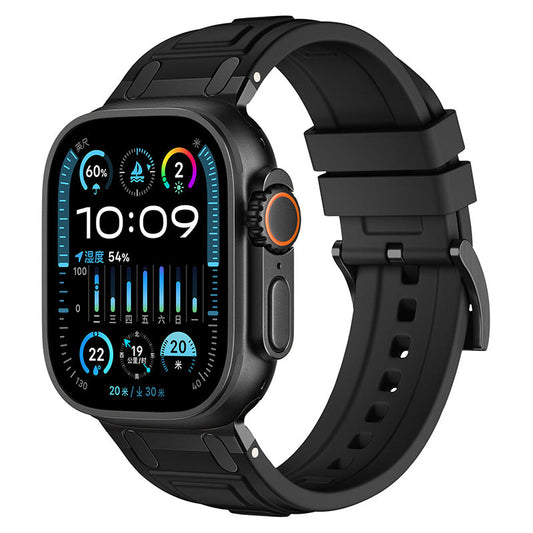 iBandGear AeroFlex Integrated Silicone Band for Apple Watch - Black