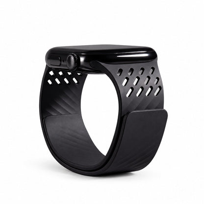 iBandGear AeroRidge Magnetic Silicone Band for Apple Watch - Black