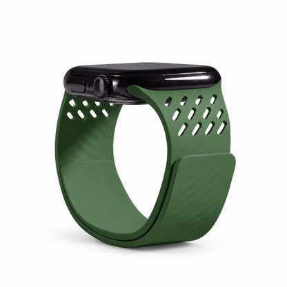 iBandGear AeroRidge Magnetic Silicone Band for Apple Watch - Green
