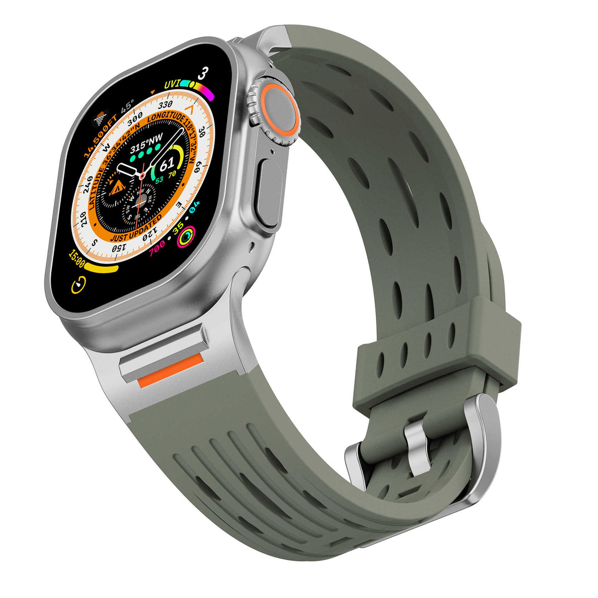 iBandGear AeroVent Silicone Sport Band for Apple Watch - Green