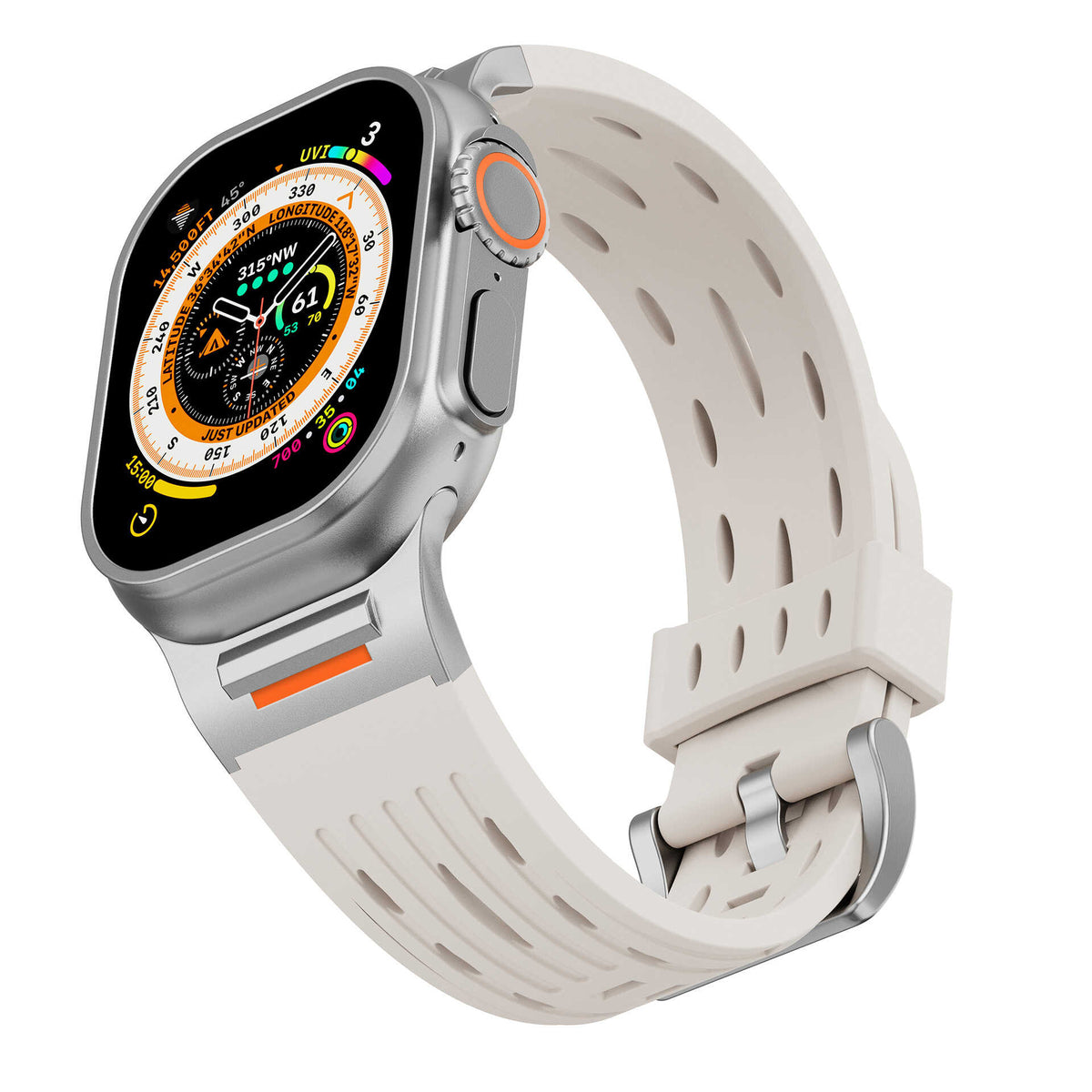 iBandGear AeroVent Silicone Sport Band for Apple Watch - Starlight