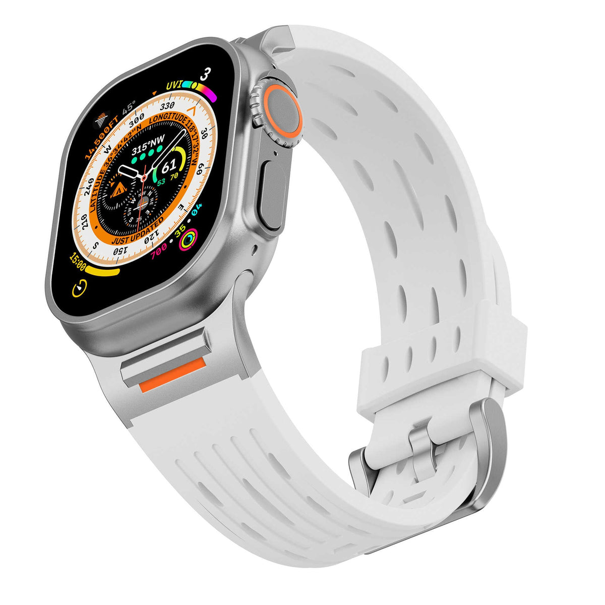 iBandGear AeroVent Silicone Sport Band for Apple Watch - White