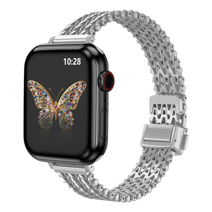 iBandGear AeroWeave Slim Stainless Steel Magnetic Band for Apple Watch - Silver