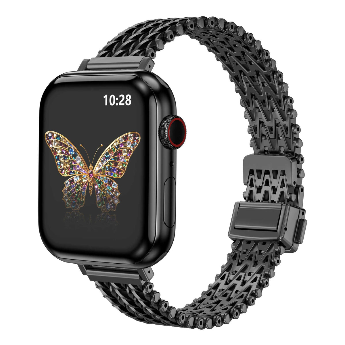 iBandGear AeroWeave Slim Stainless Steel Magnetic Band for Apple Watch - Black