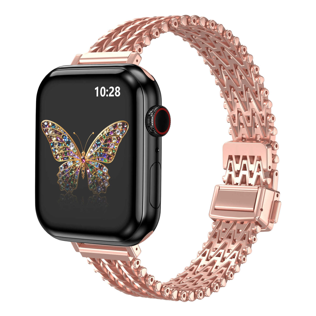 iBandGear AeroWeave Slim Stainless Steel Magnetic Band for Apple Watch - Rose Gold