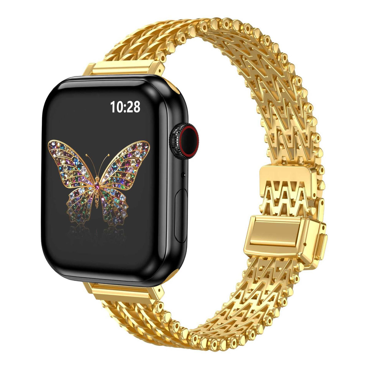 iBandGear AeroWeave Slim Stainless Steel Magnetic Band for Apple Watch - Gold