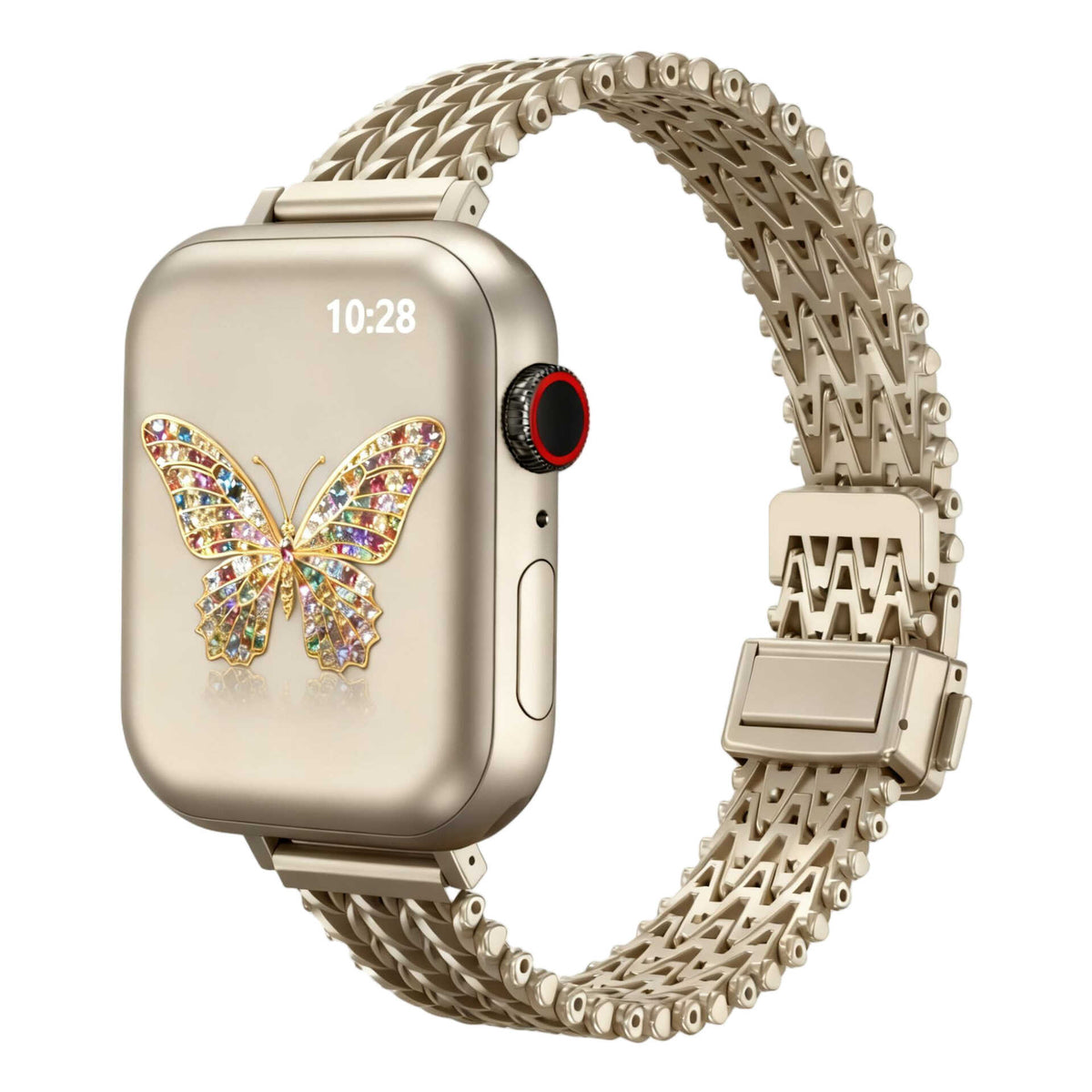 iBandGear AeroWeave Slim Stainless Steel Magnetic Band for Apple Watch - Starlight