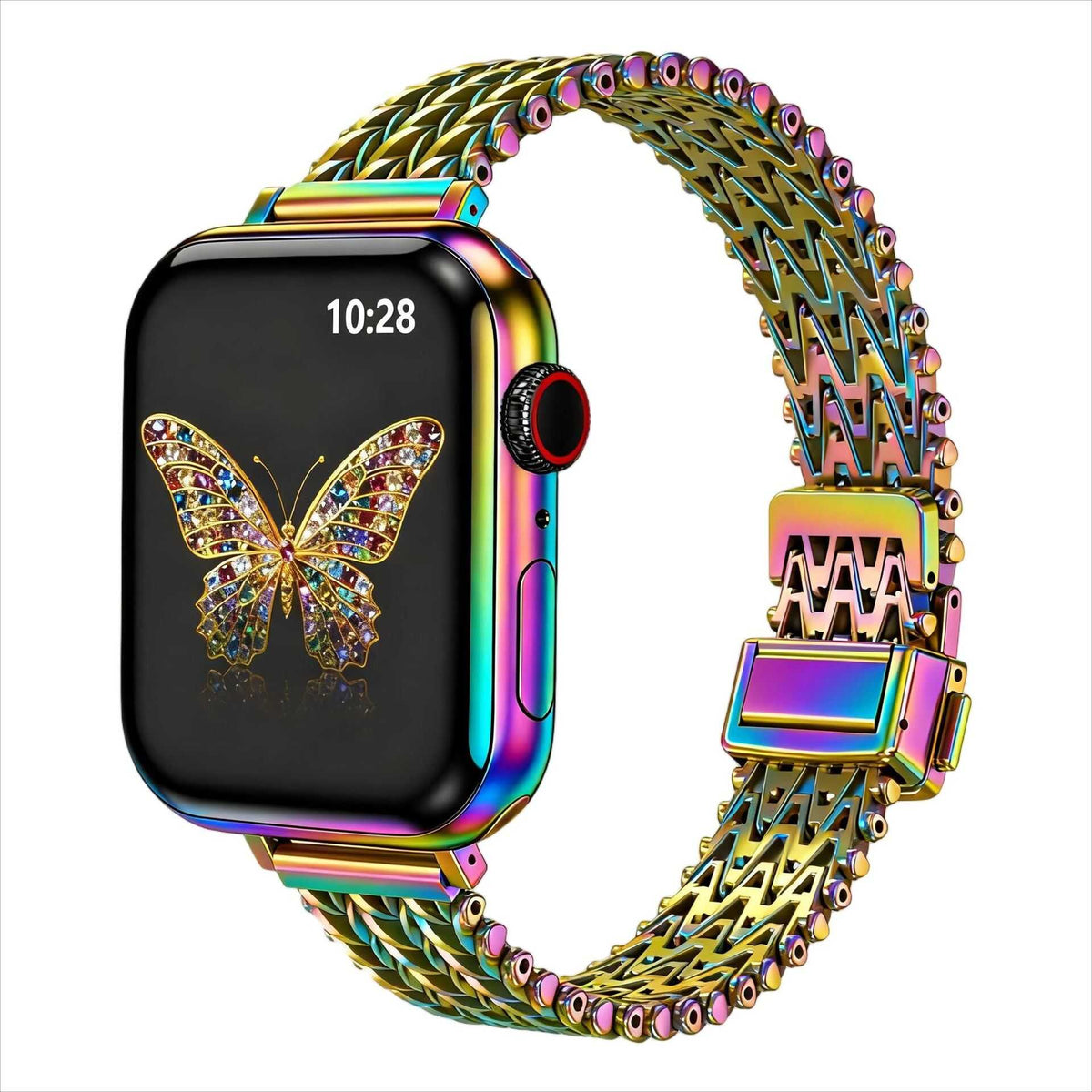 iBandGear AeroWeave Slim Stainless Steel Magnetic Band for Apple Watch - Rainbow