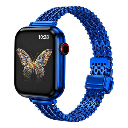 iBandGear AeroWeave Slim Stainless Steel Magnetic Band for Apple Watch - Blue