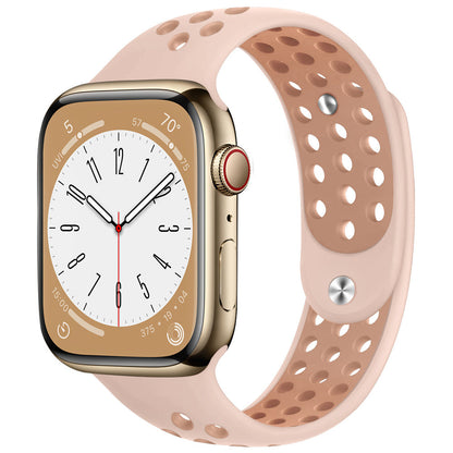 iBandGear AirFlow Sport Silicone Band for Apple Watch Breathable Performance Strap - Rose Pink