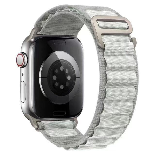 Light Gray Alpine Loop nylon Apple Watch band with G-hook closure
