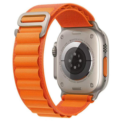 Orange Alpine Loop nylon Apple Watch band with G-hook closure