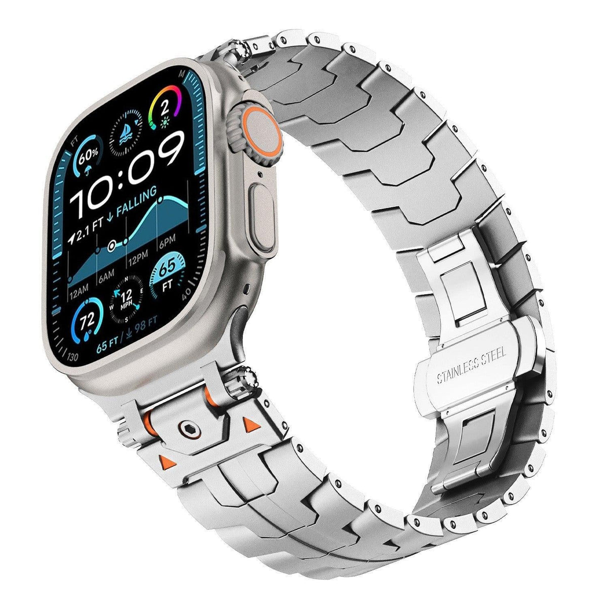 iBandGear Armor-Link Stainless Steel Band for Apple Watch - Silver