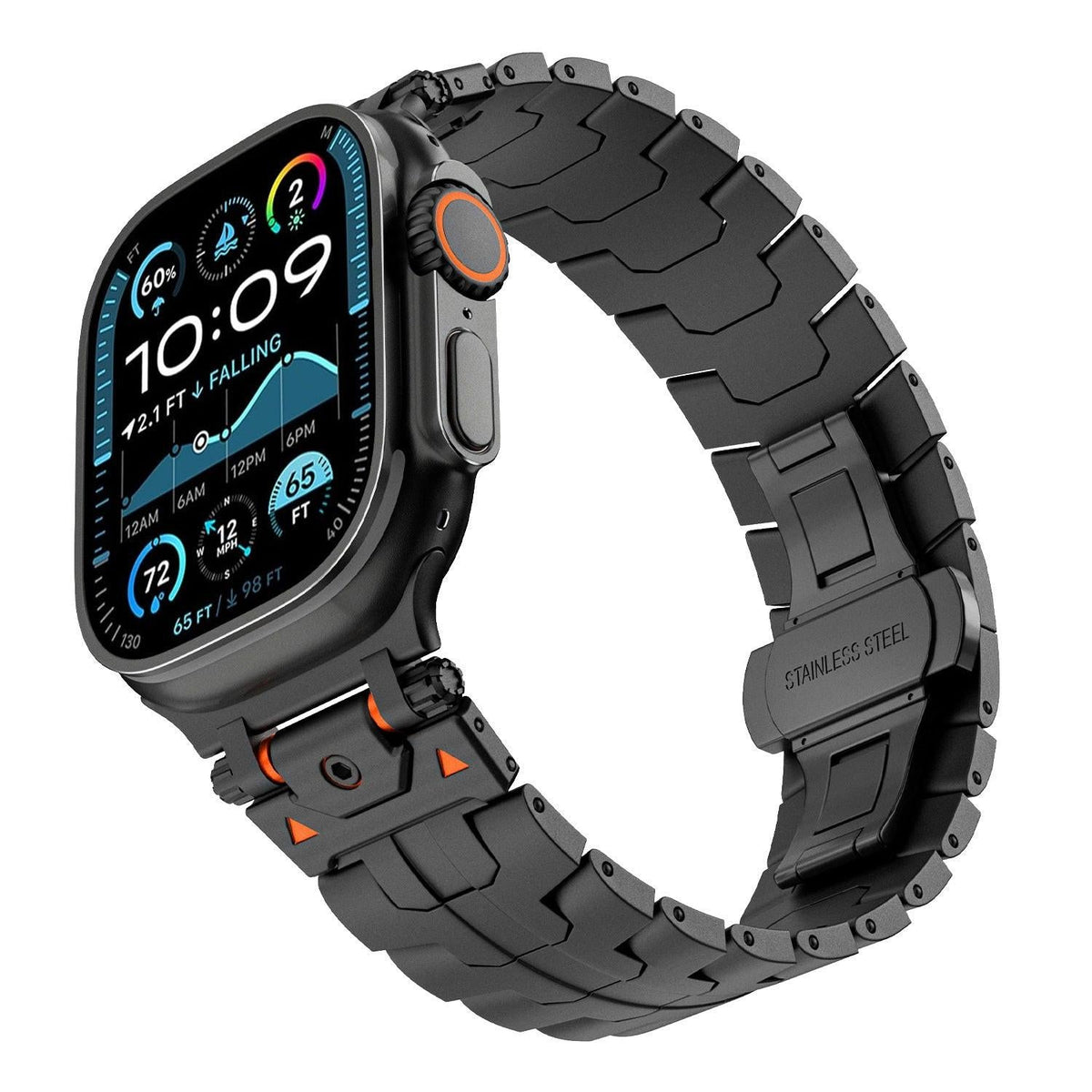 iBandGear Armor-Link Stainless Steel Band for Apple Watch - Black