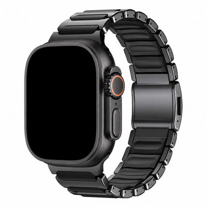 iBandGear ArmorFlex Hybrid Metal Band for Apple Watch - Black-Black
