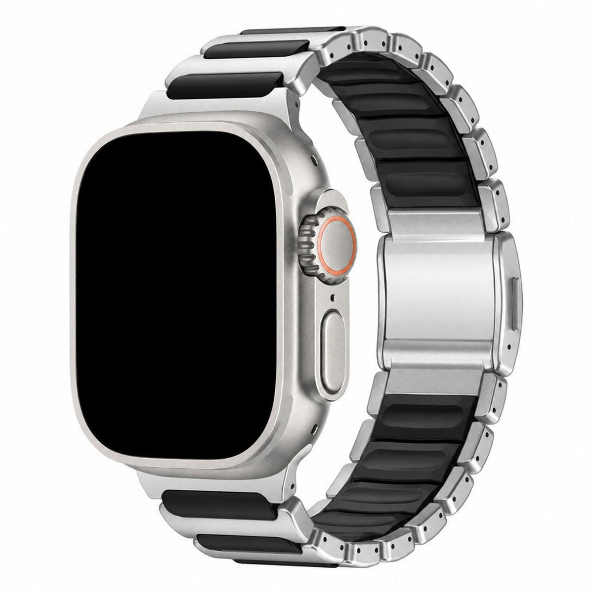 iBandGear ArmorFlex Hybrid Metal Band for Apple Watch - Titanium-Black