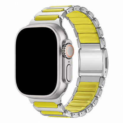 iBandGear ArmorFlex Hybrid Metal Band for Apple Watch - Titanium-Green