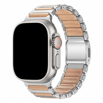 iBandGear ArmorFlex Hybrid Metal Band for Apple Watch - Titanium-Coffee