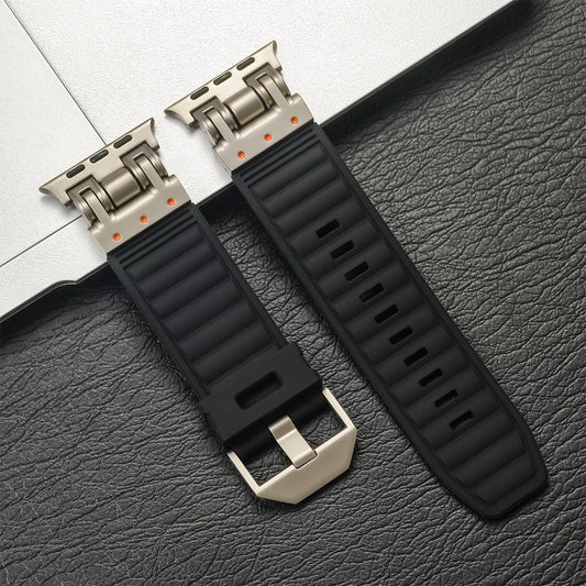 iBandGear ArmorStripe Silicone Band for Apple Watch - Black