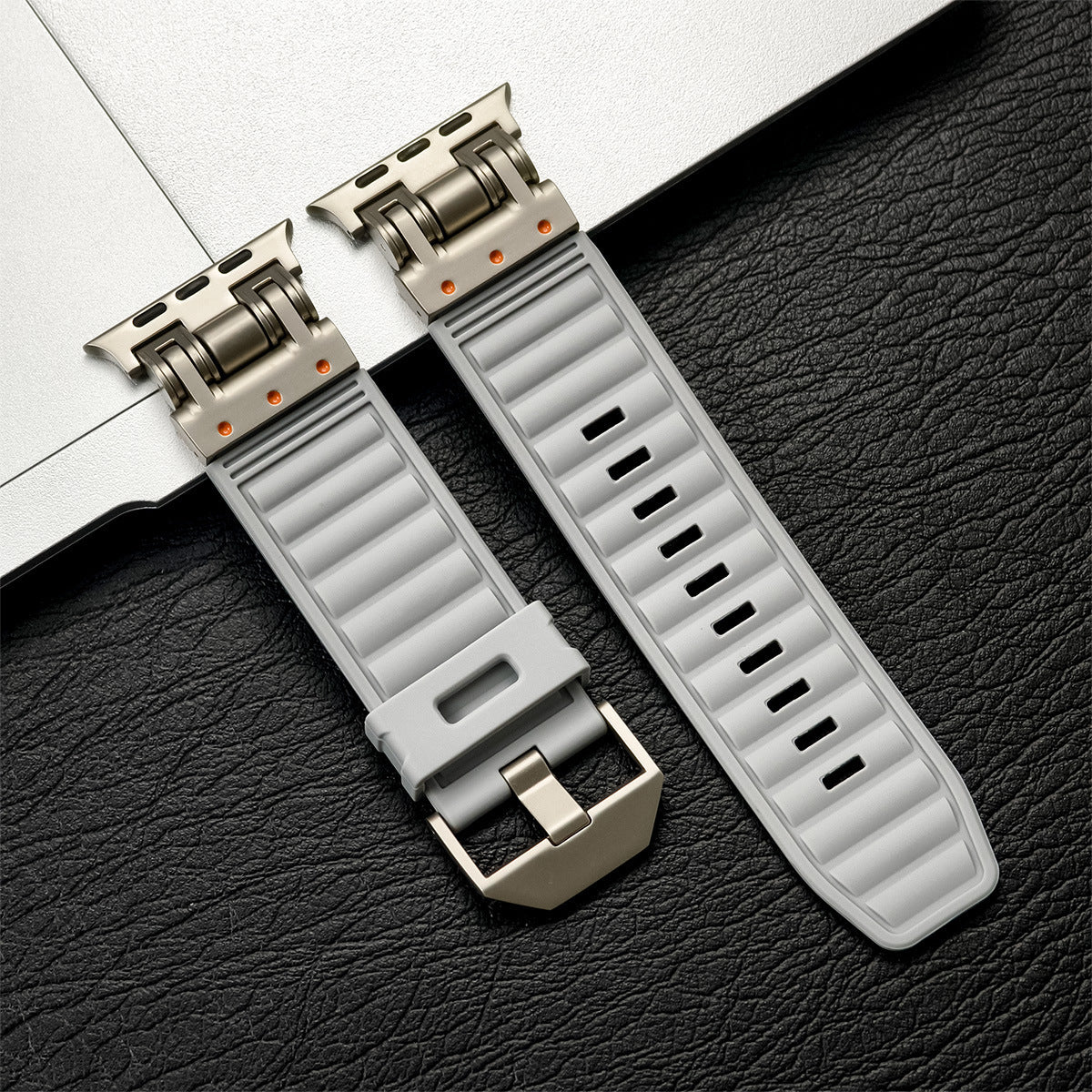 iBandGear ArmorStripe Silicone Band for Apple Watch - Misty Gray