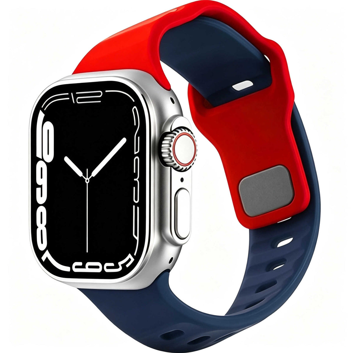 iBandGear Asymmetrical Cut Silicone Band for Apple Watch - Red-Blue