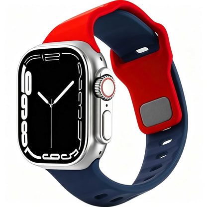 iBandGear Asymmetrical Cut Silicone Band for Apple Watch - Red-Blue