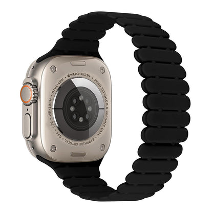 iBandGear Bamboo Link Inspired Magnetic Silicone Band for Apple Watch - Black
