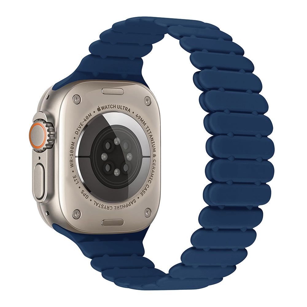 iBandGear Bamboo Link Inspired Magnetic Silicone Band for Apple Watch - Blue