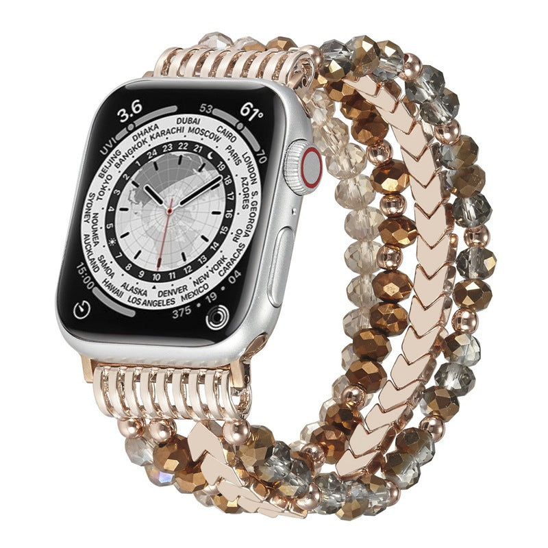 iBandGear Beaded Jewelry Bracelet Band for Apple Watch - Coffee
