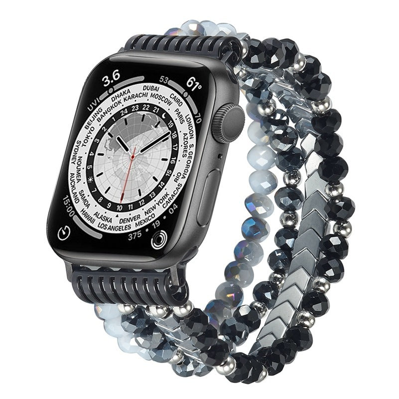 iBandGear Beaded Jewelry Bracelet Band for Apple Watch - Black