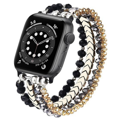 iBandGear Beaded Jewelry Bracelet Band for Apple Watch - Black Gold