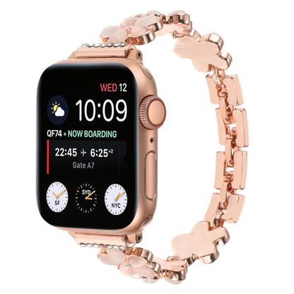 iBandGear Blossom Charm Jewelry Band for Apple Watch – Elegant Floral Bracelet Style Strap - Rose Gold