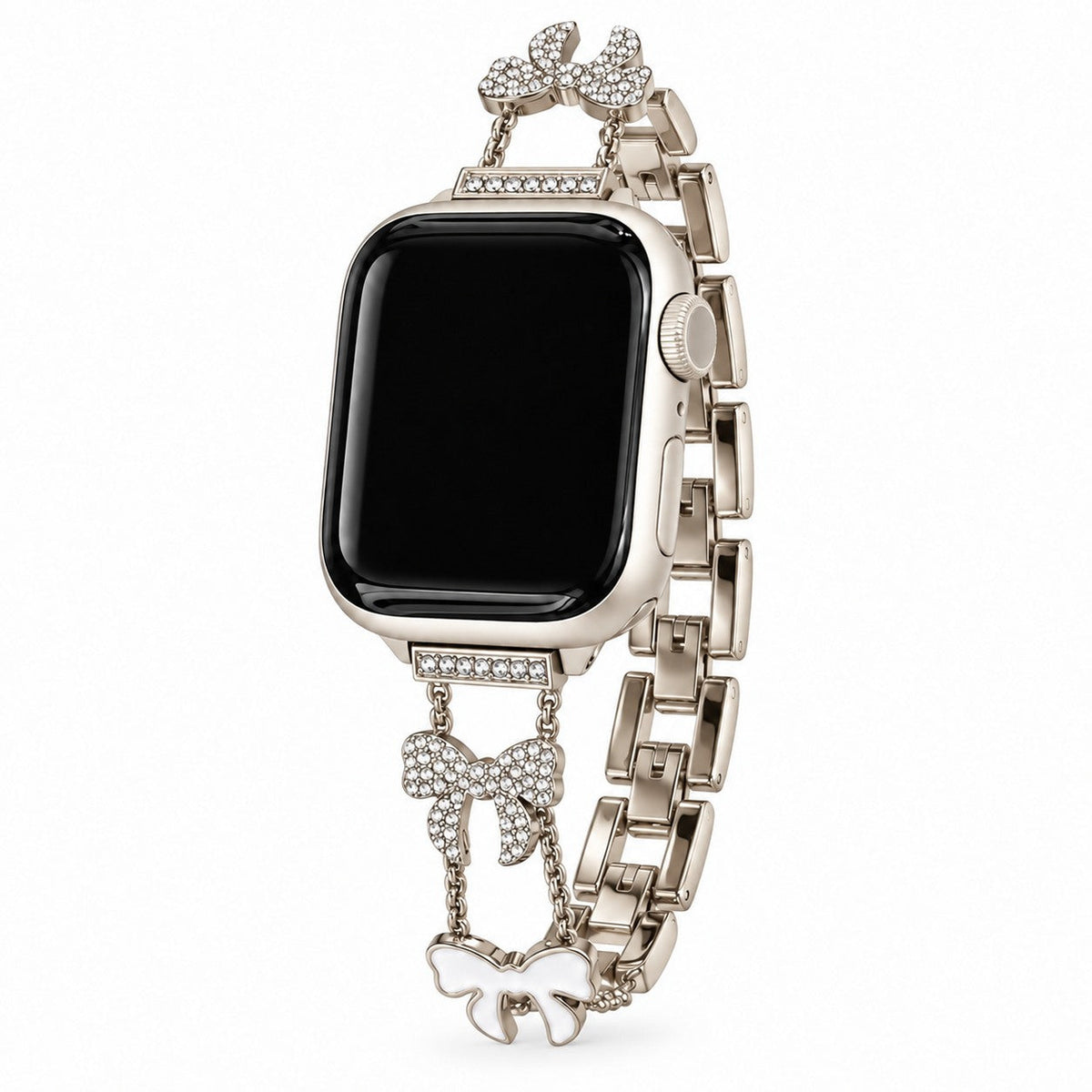 iBandGear Bow Charm Crystal Chain Band for Apple Watch - Starlight