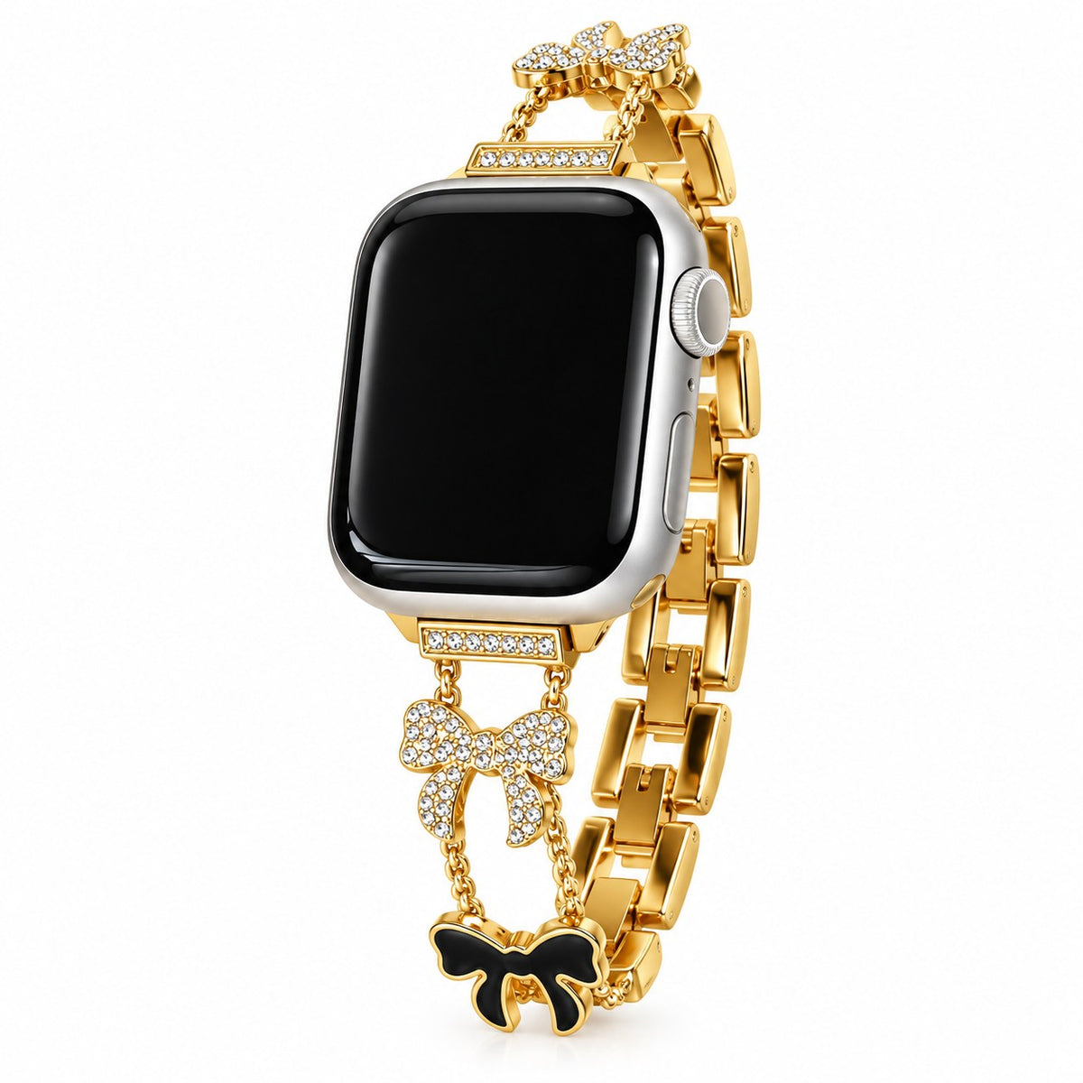 iBandGear Bow Charm Crystal Chain Band for Apple Watch - Gold